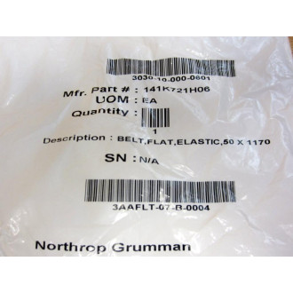 Northrop Grumman 141K721H06 Green Flat Conveyer Belt 50x1170