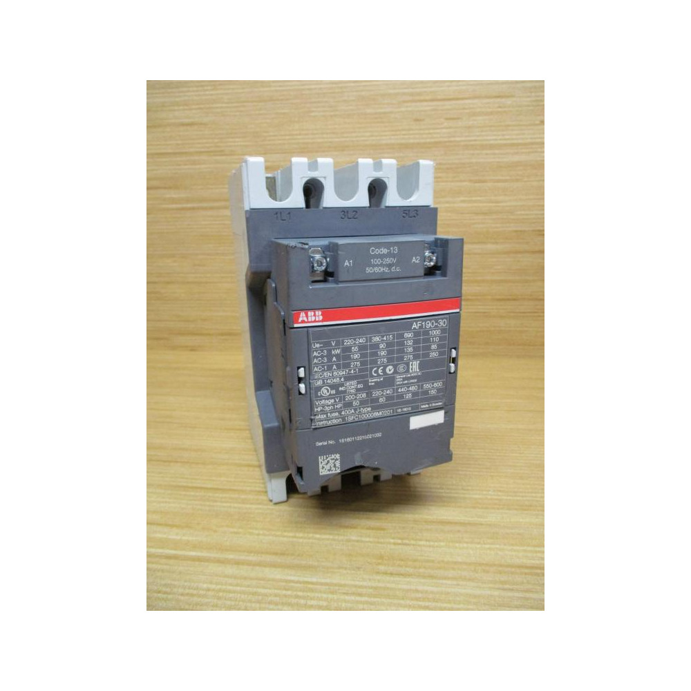 ABB AF190-30-11-13 Contactor AF190301113 WO CAL9-11, Chipped - Used ABB AF190-30-11-13 Contactor AF190301113 WO CAL9-11, Chipped - Used
