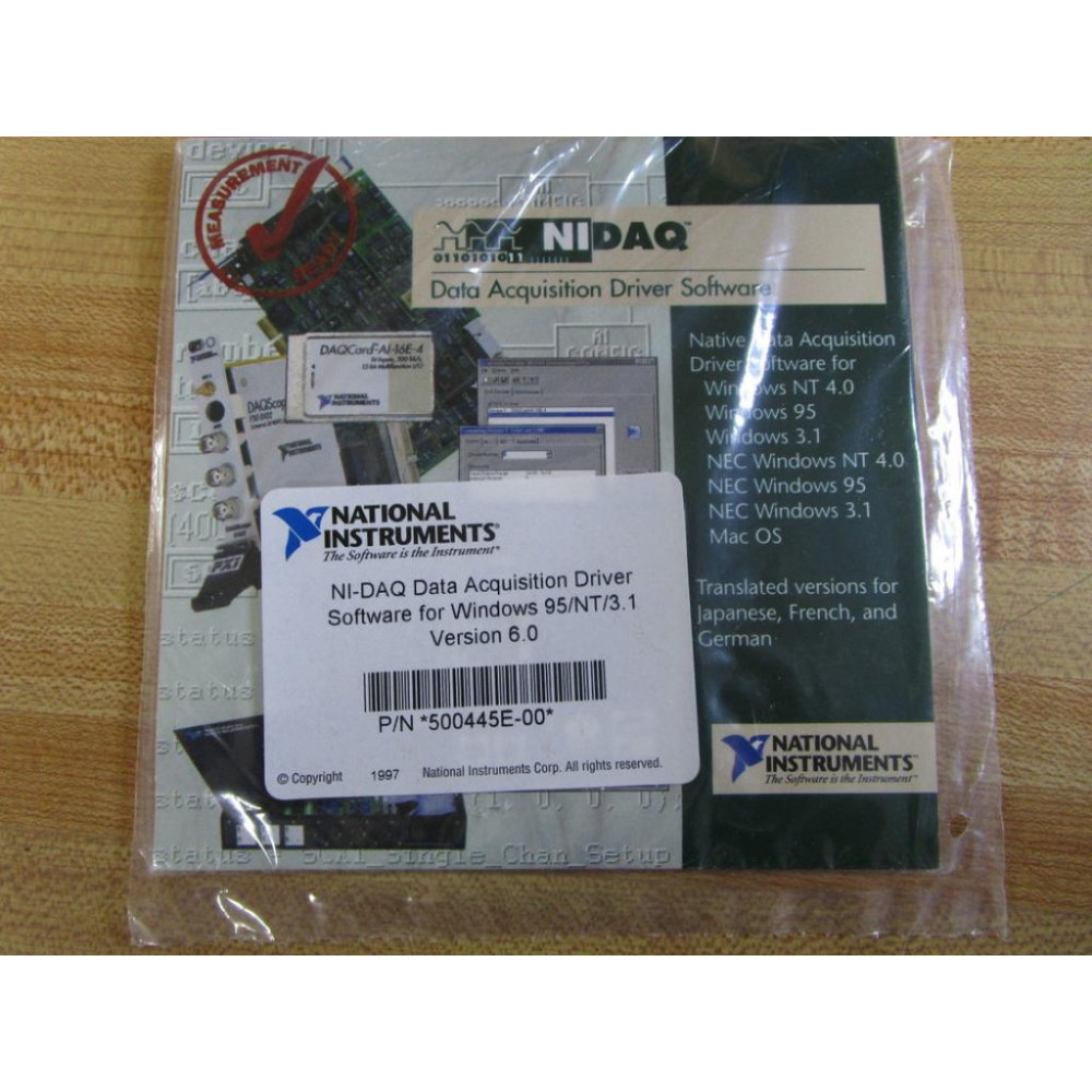 National Instruments 500445E-00 NI-DAQ Data Acquisition Software - New ...