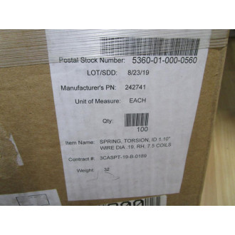 Clark 242741 Torsion Spring