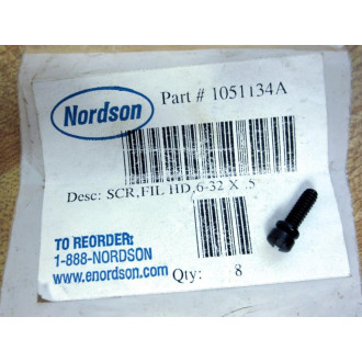 Nordson 1051134A Screw, FIL HD, 6-32 x .5 (Pack of 8)