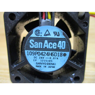 Sanyo Denki 109P0424H6D18 SanAce40 Axial Fan - Used