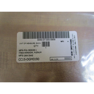 Makrolon 400028-1 Window 35CY9-400028 16-34" x 5-34" x 316"