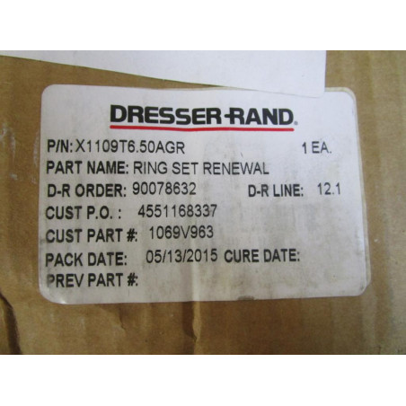 Dresser-Rand X1109T6.50AGR Dura Wear Ring Set Renewal