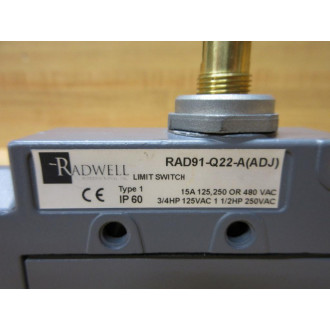 Radwell RAD91-Q22-A(ADJ) Limit Switch RAD91-Q22-A - New No Box