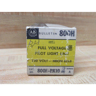 Allen Bradley 800H-RK10 Pilot Light Unit 800HRK10 WO Lens (Pack of 2)