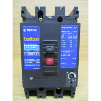 Terasaki XS125CJ-3P-32A 32A Circuit Breaker XS125CJ3P32A - Used