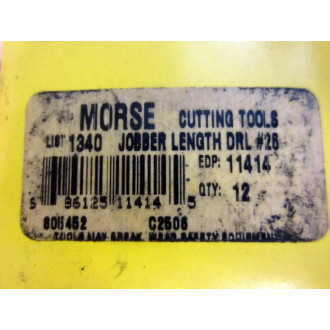 Morse Cutting Tools 1340 Jobber Length DRL 26 11414 (Pack of 12)