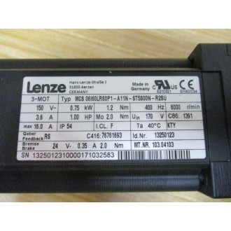 Lenze MCS 06160LRS0P1-A11N-ST5S00N-R2SU Servo Motor 13250123