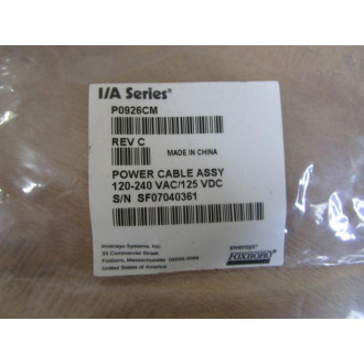 Foxboro P0926CM Invensys Power Cable Assembly