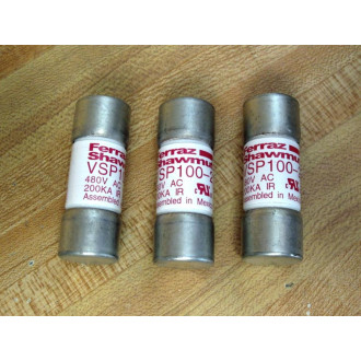 Ferraz Shawmut VSP100-2 Fuse 480V VSP1002 (Pack of 3) - New No Box