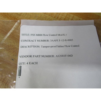SMC AS2001F-06D Flow Control WFitting AS 2001F (Pack of 4) - New No Box