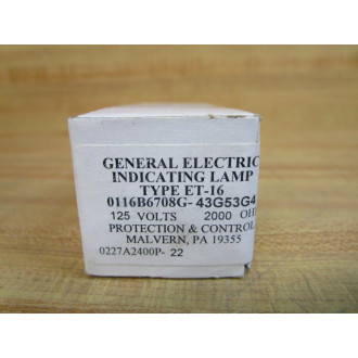 General Electric 0116B6708G-43G53G4 GE Indicating Lamp CTG9639