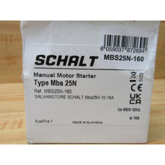 Schalt MBS25N-160 Manual Motor Starter MBS25N160