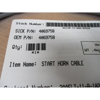 Sick 4069758 Start Horn Cable