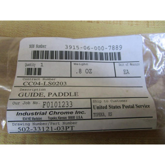 Industrial Chrome 502-33121-03PT Guide, Paddle 5023312103PT