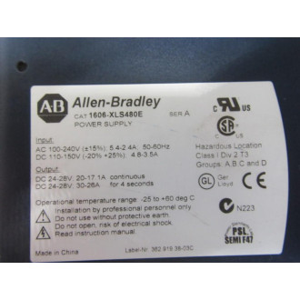 Allen Bradley 1606-XLS480E Power Supply 1606XLS480E - Used