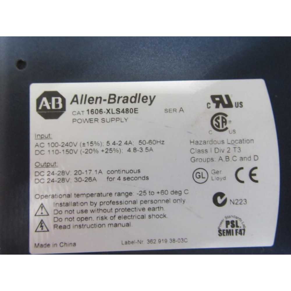 Allen Bradley 1606-XLS480E Power Supply 1606XLS480E - Used