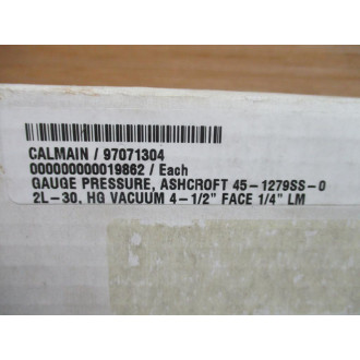 Ashcroft 45-1279SS-0 2L30 Pressure Gauge 202A244-67