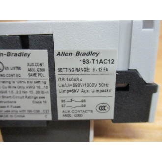 Allen Bradley 193-T1AC12 Thermal Overload Relay 193T1AC12 - Used