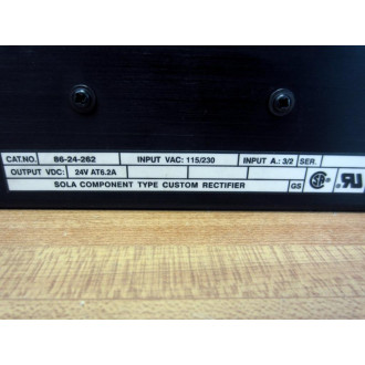 Sola 86-24-262 Power Supply 8624262 - Used