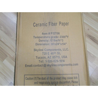 Skyline Components P12T06 Ceramic Fiber Paper