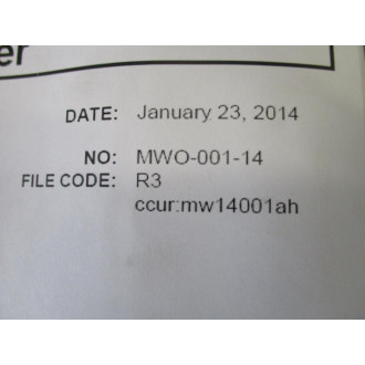 MWO-001-14 Drill Template MWO00114 - New No Box