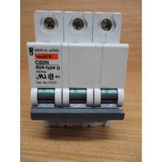 Square D MG24546 Merlin Gerin 63A Breaker Schneider 24546 W DIN Clips - Used