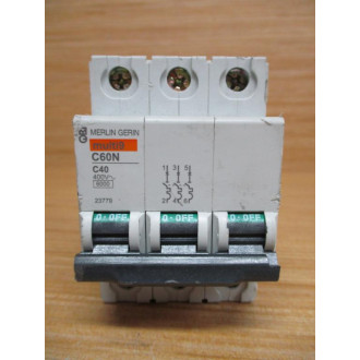 Merlin Gerin 23779 Schneider Breaker Square D MG23779 WO DIN Clips - Used