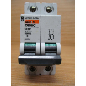 Merlin Gerin 25662 Schneider Breaker Square D MG25662 WO DIN Clip - Used