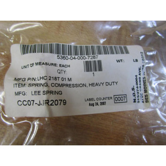 Lee Spring LHC218T 01M Compression Spring LHC218T01M (Pack of 6)