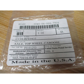 Industrial Chrome 502-70416-01PT Top Wheel-Caboose Axle