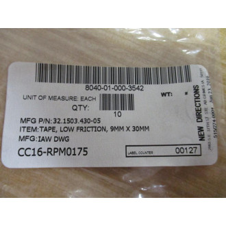 New Directions 32.1503.430-05 Low Friction Tape (Pack of 5)