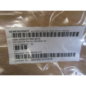 Siemens Dematic 502-38451-04 Separator VFS 5023845104