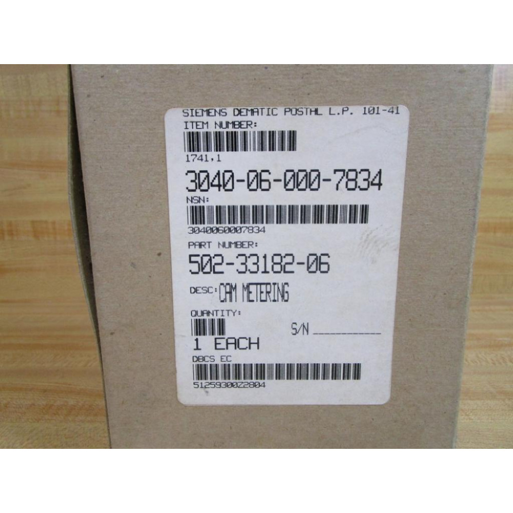 Siemens Dematic 502-33182-06 Cam Metering 5023318206