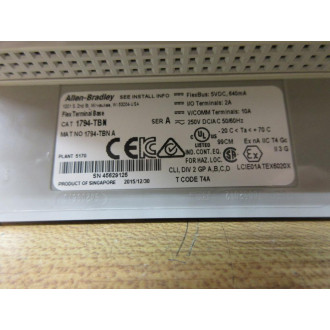Allen Bradley 1794-TBN Terminal Base 1794TBN Series A - New No Box