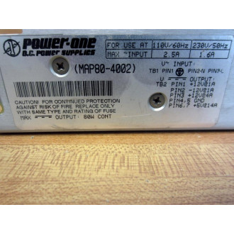 Power One MAP80-4002 D.C. Power Supply MAP804002 WRibbon Cable - Used