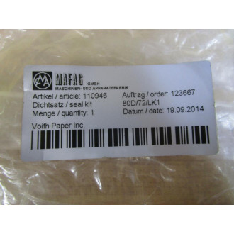 Mafag 110946 GMBH Seal Kit 80D72LK1