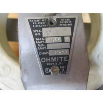 Ohmite Model-T Rheostat, Potentiometer RE-19607 4500 OHMS - New No Box