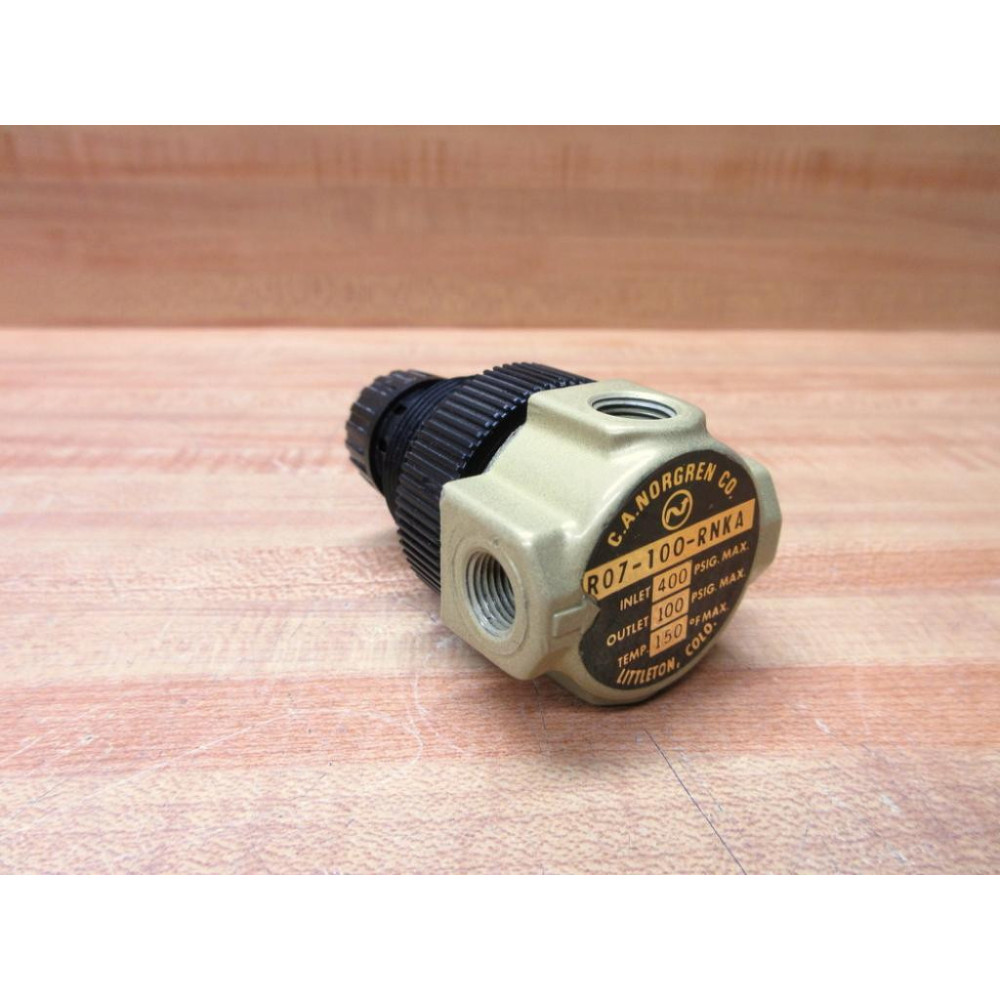 Norgren R07-100-RNKA Pneumatic Regulator R07100RNKA 400 PSIG - Used