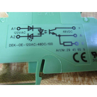 Phoenix Contact DEK-OE-120AC48DC100 Terminal Block 29 41 65 9 - New No Box