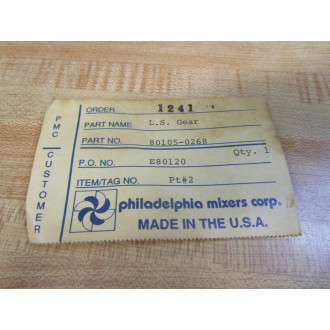 Philadelphia Mixers 80105-0268 L.S. Gear WKeyway 801050268 - New No Box