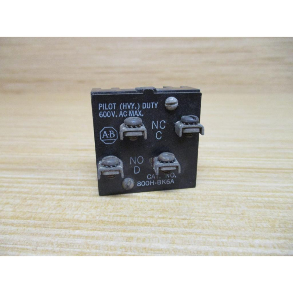 Allen Bradley 800H-BK6A Switch Push Button 800HBK6A Contact Only - Used