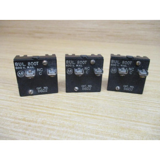Allen Bradley 800T-B6D2 Push Button 800TB6D2 Contact Only (Pack of 3) - Used