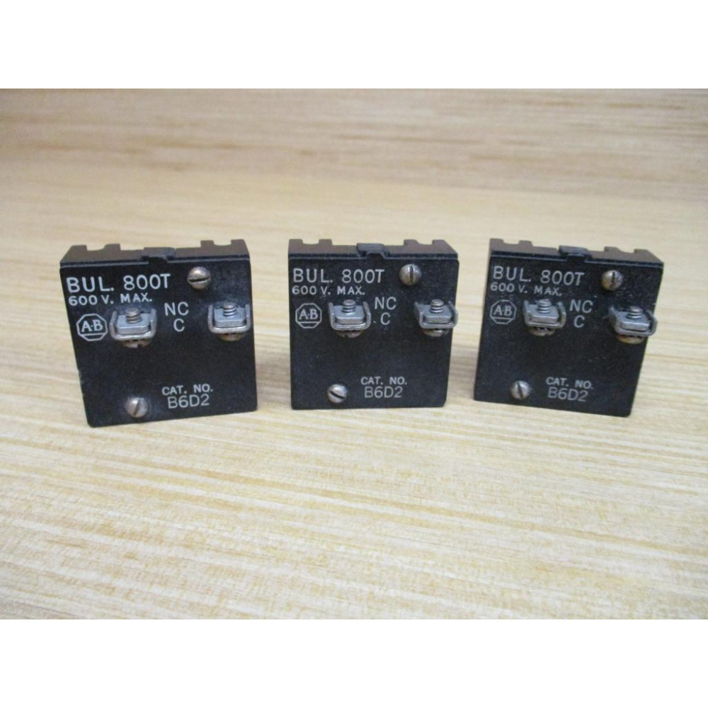 Allen Bradley 800T-B6D2 Push Button 800TB6D2 Contact Only (Pack of 3) - Used