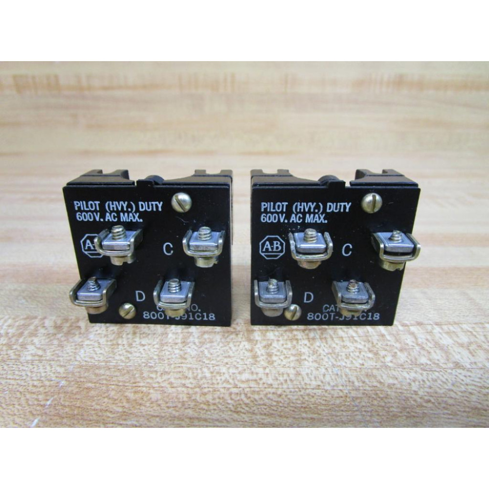 Allen Bradley 800T-J91C18 Contact Block 800TJ91C18 (Pack of 2) - New No Box