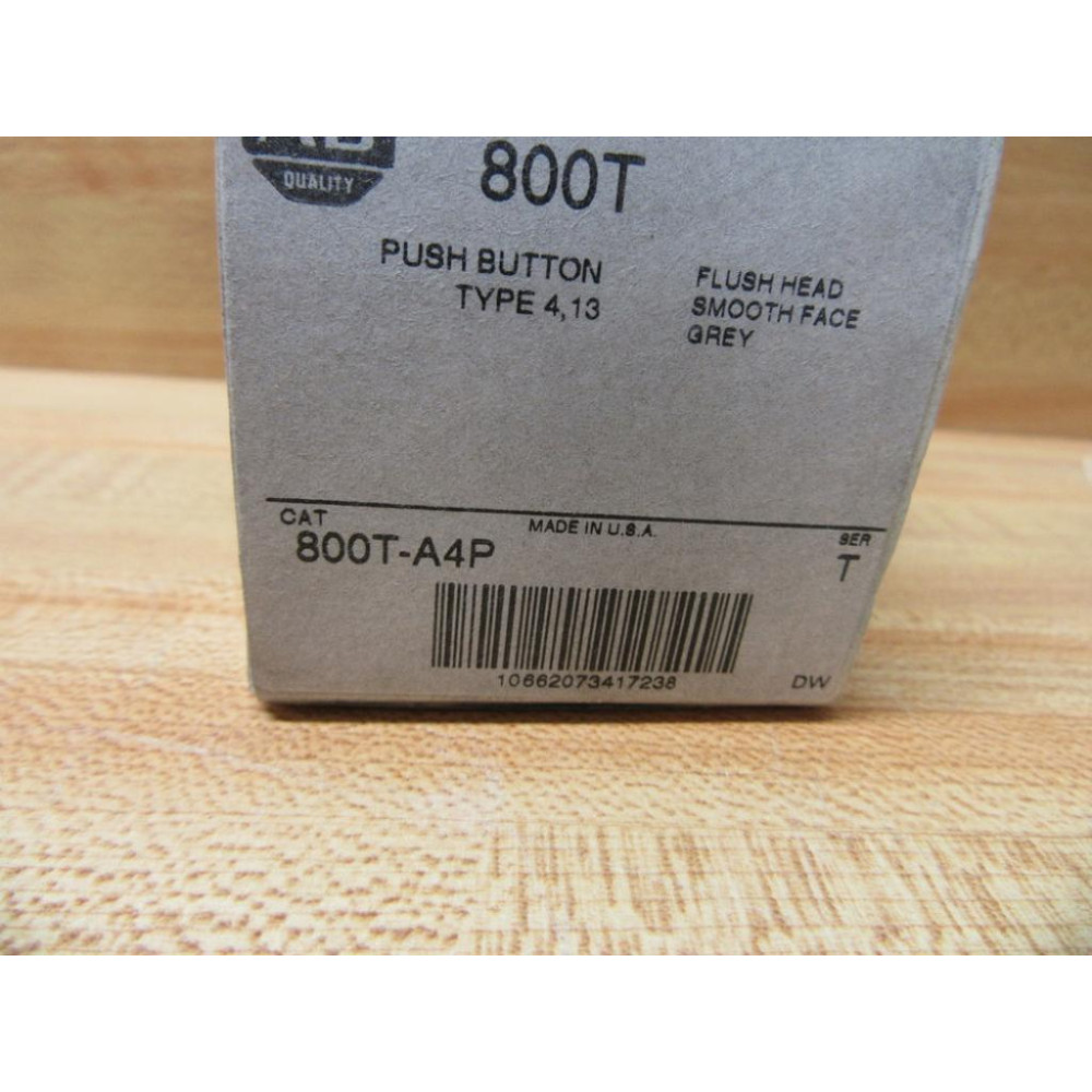 Allen Bradley 800T-A4P Flush Push Button 800TA4P Gray Series T