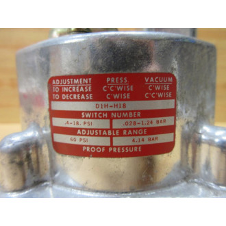 Barksdale D1H-H18SS Pressure Switch D1HH18SS - Used