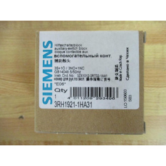 Siemens 3RH1921-1HA31 Auxiliary Contact  3RH19211HA31