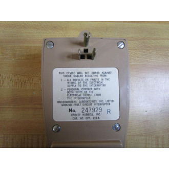 Hubbell 247929 Circuit Interrupter GFP.115A Tested - Used